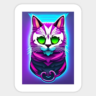 Vapor wave of the cat Sticker